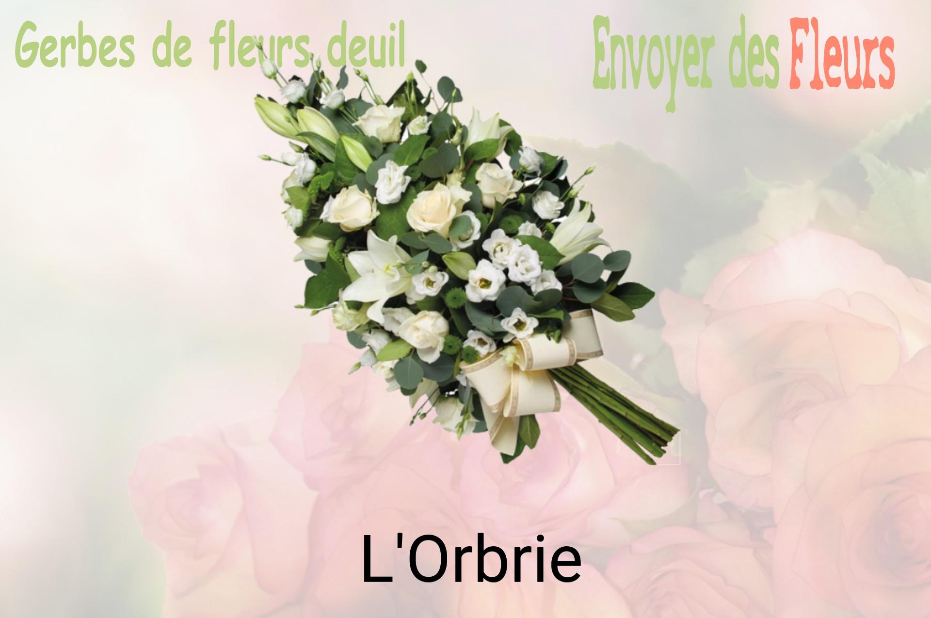 Gerbe de fleurs de deuil livrée à L'Orbrie